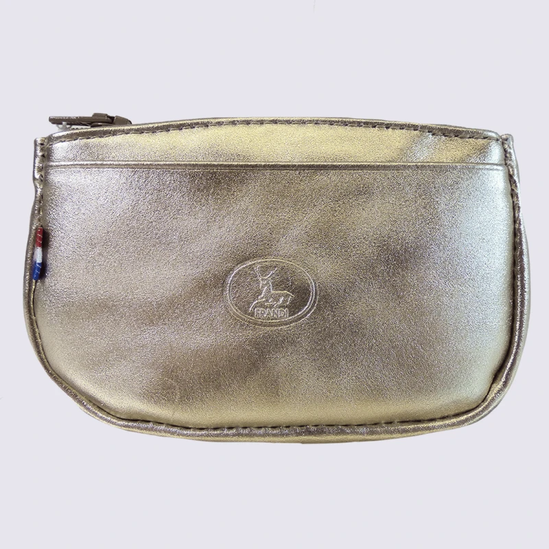Porte-monnaie Frandi, Petit Porte-monnaie Tendance Femme En Cuir Doré