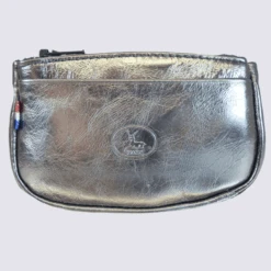 Porte-monnaie Frandi, Petit Porte-monnaie Tendance Femme En Cuir Gris Métallisé