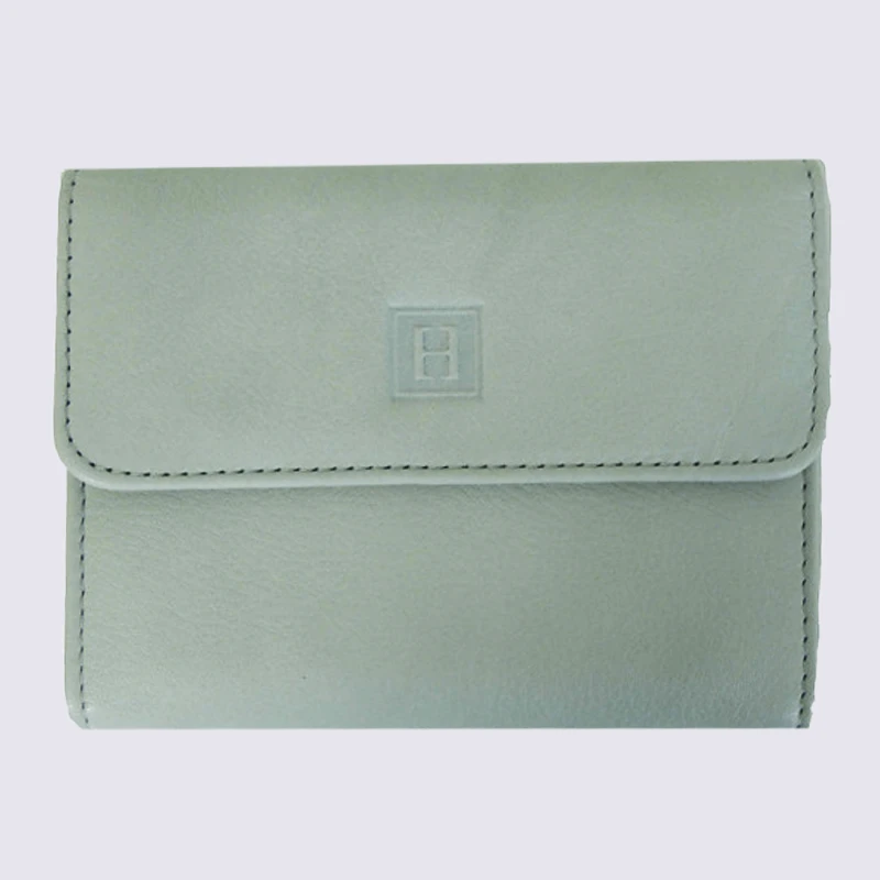 Porte Monnaie Hexagona Gris Galet En Cuir Tendance
