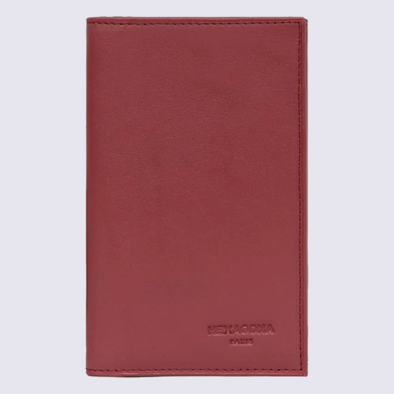 Porte-papiers Hexagona, Porte-papiers Unisexe En Cuir Rouge