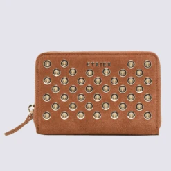 Portefeuille Etrier, Portefeuille Stop RFID Tendance Femme En Cuir Nubuck Camel