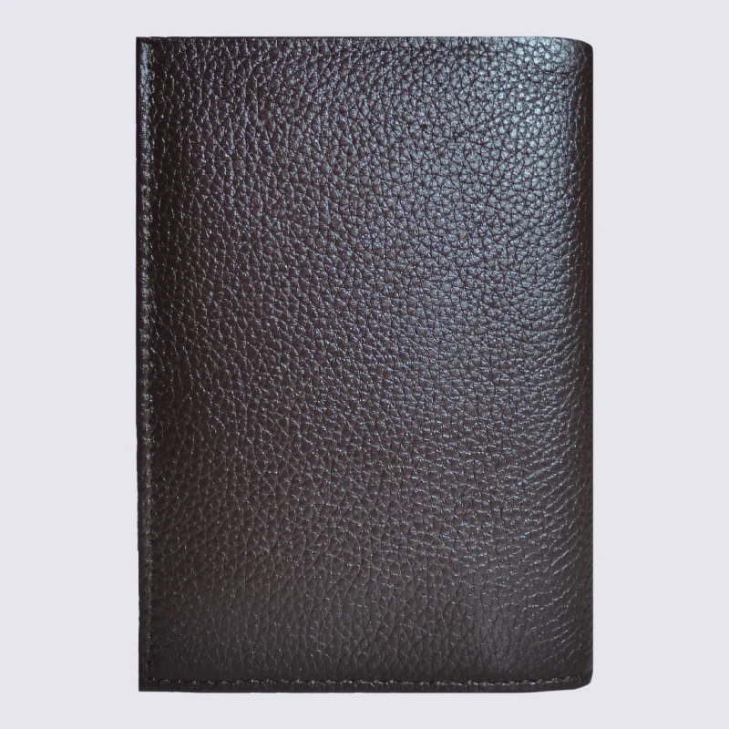 Portefeuille Frandi, Petit Portefeuille Homme En Cuir De Vachette Grainé Marron – Image 2