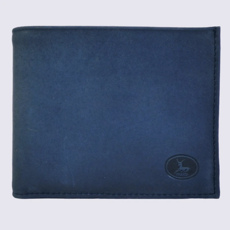 Portefeuille Frandi, Petit Portefeuille Homme En Cuir Marine