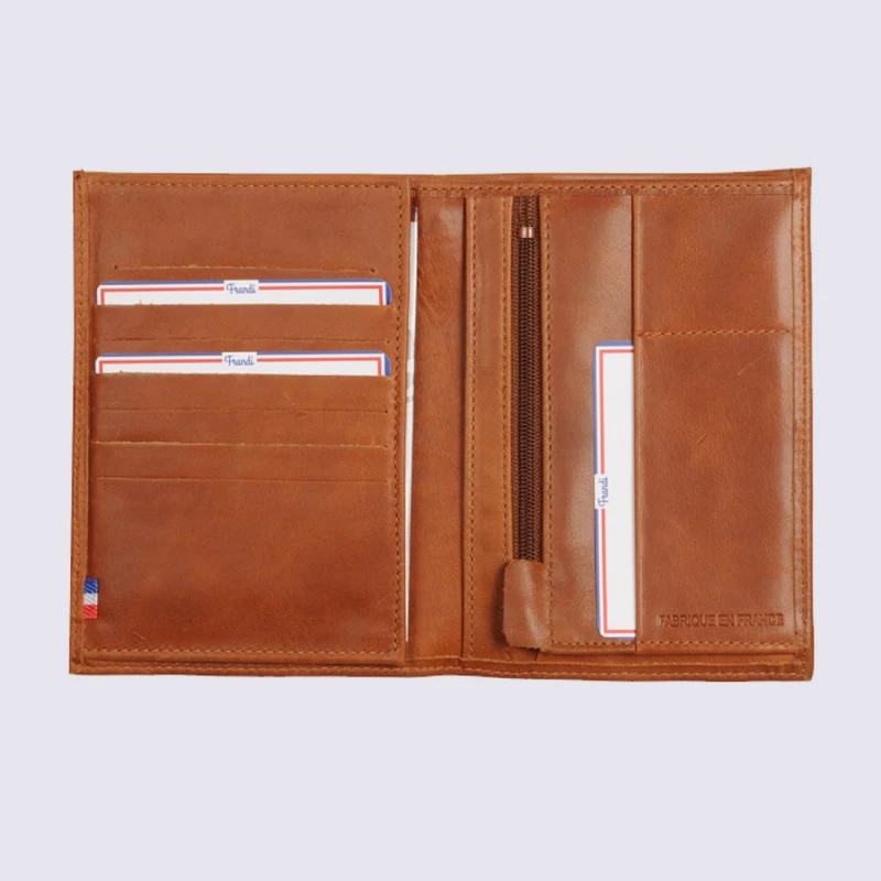 Portefeuille Frandi, Porte Feuille Vintage Homme En Cuir Gold – Image 2