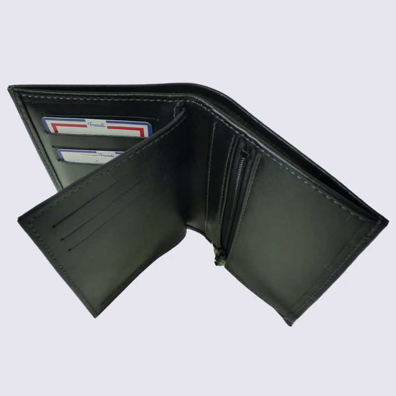 Portefeuille Frandi, Portefeuille Made In France Homme En Cuir Chic Noir – Image 4