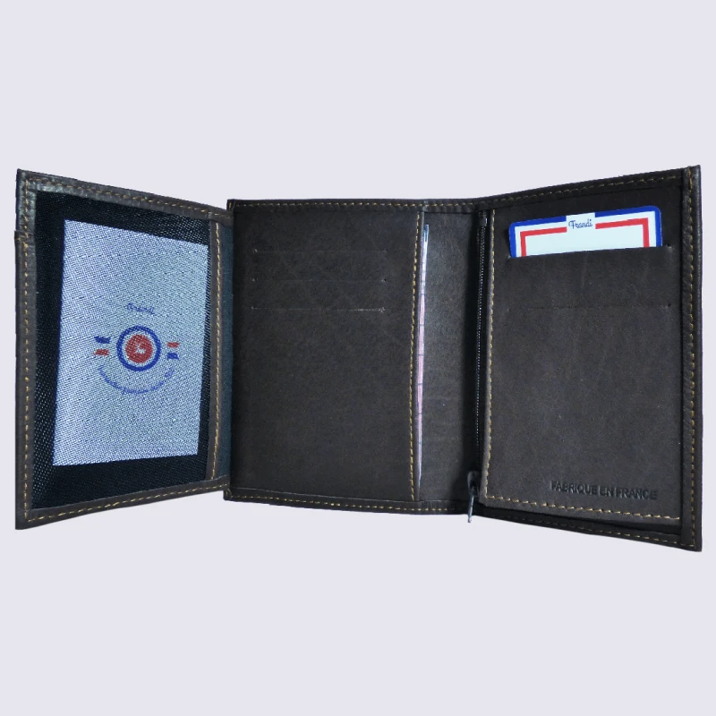 Portefeuille Frandi, Portefeuille Pour Homme En Cuir De Vachette Marron – Image 4