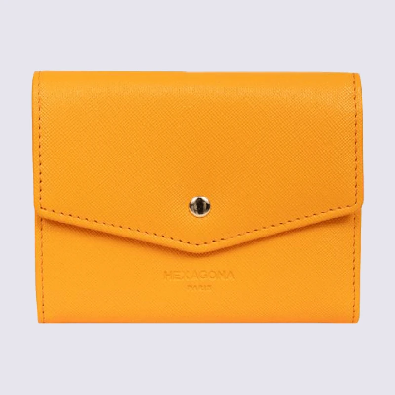 Portefeuille Hexagona, Portefeuille 1 Volet, Stop RFID, Femme Orange