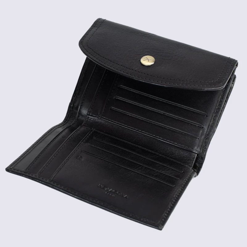 Portefeuille Hexagona, Portefeuille Tendance, Stop RFID, Femme En Cuir Noir – Image 4