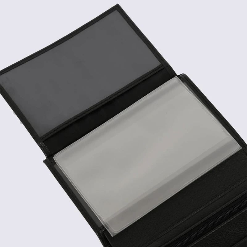 Portefeuilles Hexagona, Portefeuilles Pratique 2 Volets Mixte En Cuir Noir – Image 5