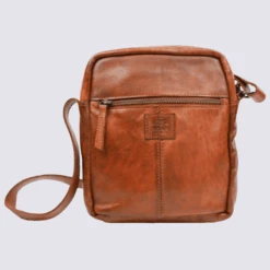 Sac à Bandoulière Bear Design, Sac à Bandoulière Unisexe En Cuir Cognac