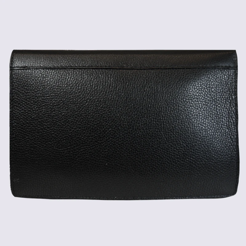 Sac à Bandoulière Charlotte, Sac à Bandoulière/pochette Femme En Cuir Noir – Image 2