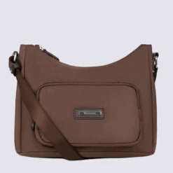 Sac à Bandoulière Hexagona, Sac à Bandoulière Chic Et Pratique Femme En Nylon Marron