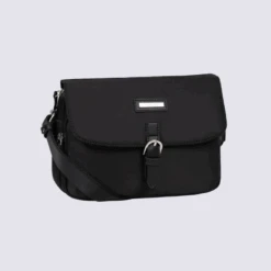 Sac à Bandoulière Hexagona, Sac à Bandoulière Tendance Femme En Nylon Noir