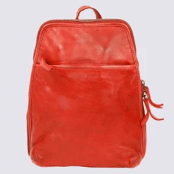 Sac Ă Dos Bear, Sac Ă Dos Intemporel Pour Femme En Cuir Rouge