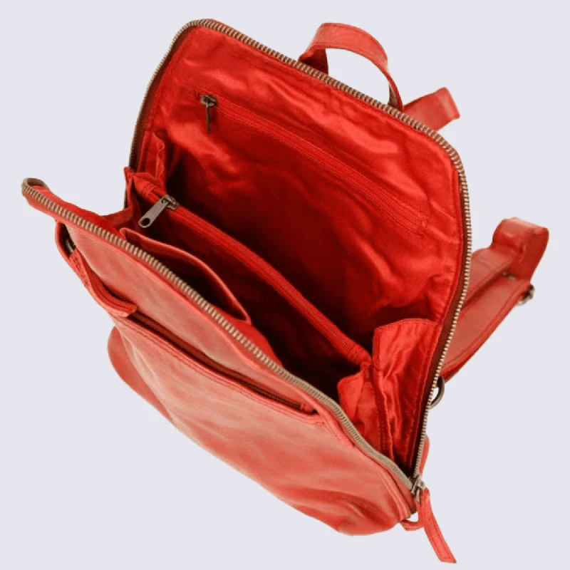 Sac à Dos Bear, Sac à Dos Intemporel Pour Femme En Cuir Rouge – Image 5