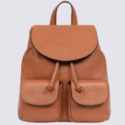 Sac à Dos Hexagona, Sac à Dos Tendance Femme En Cuir Marron