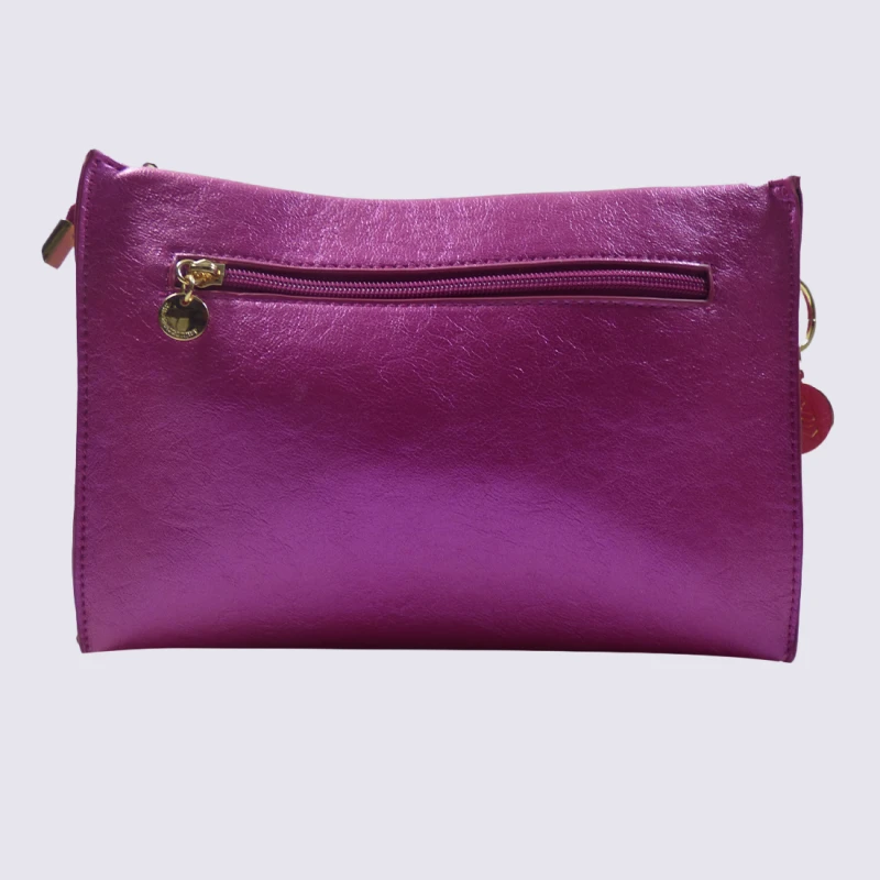 Sac à Main Lulu Castagnette, Sac à Main Tendance Whitney En Cuir Fuschia – Image 3