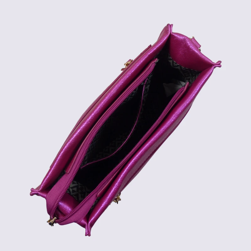 Sac à Main Lulu Castagnette, Sac à Main Tendance Whitney En Cuir Fuschia