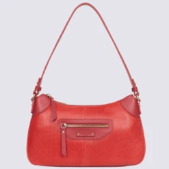 Sac Porté épaule Hexagona, Sac Baguette Femme En Cuir Rouge