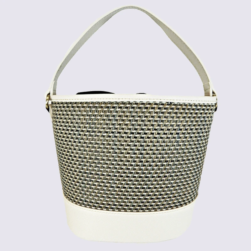 Sac Seau Hexagona, Sac Seau Cannage Tendance Femme Ivoire – Image 2
