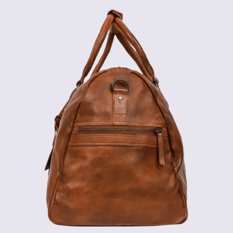 Sac Week-end Bear Design, Sac Week-end Ruben Unisexe En Cuir Cognac – Image 3