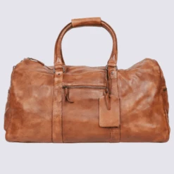 Sac Week-end Bear Design, Sac Week-end Ruben Unisexe En Cuir Cognac