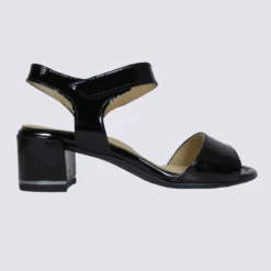 Sandales Ă Talon Ara En Cuir Vernis Noir Tendance