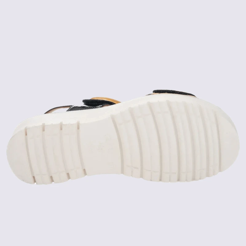 Sandales Ara, Sandales Compensées Tendances Femme En Cuir Léopard Vernis Noir – Image 6