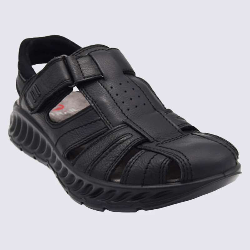Sandales Ara, Sandales Confortables Homme En Cuir Noir – Image 2