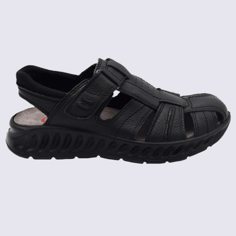 Sandales Ara, Sandales Confortables Homme En Cuir Noir