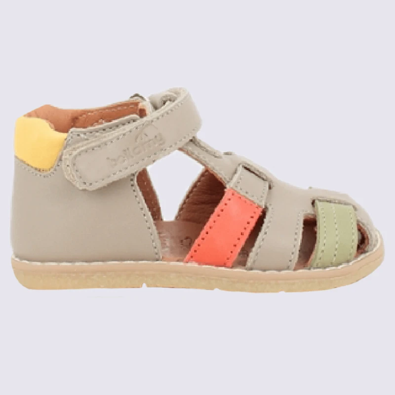 Sandales Bellamy, Sandales Unisexe Pour Enfants En Cuir Beige