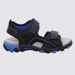 Sandales Bleu Et Noir à Scratch Superfit Pour Garçon