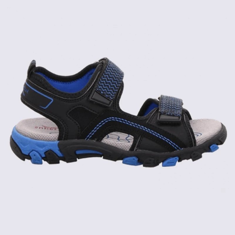 Sandales Bleu Et Noir à Scratch Superfit Pour Garçon