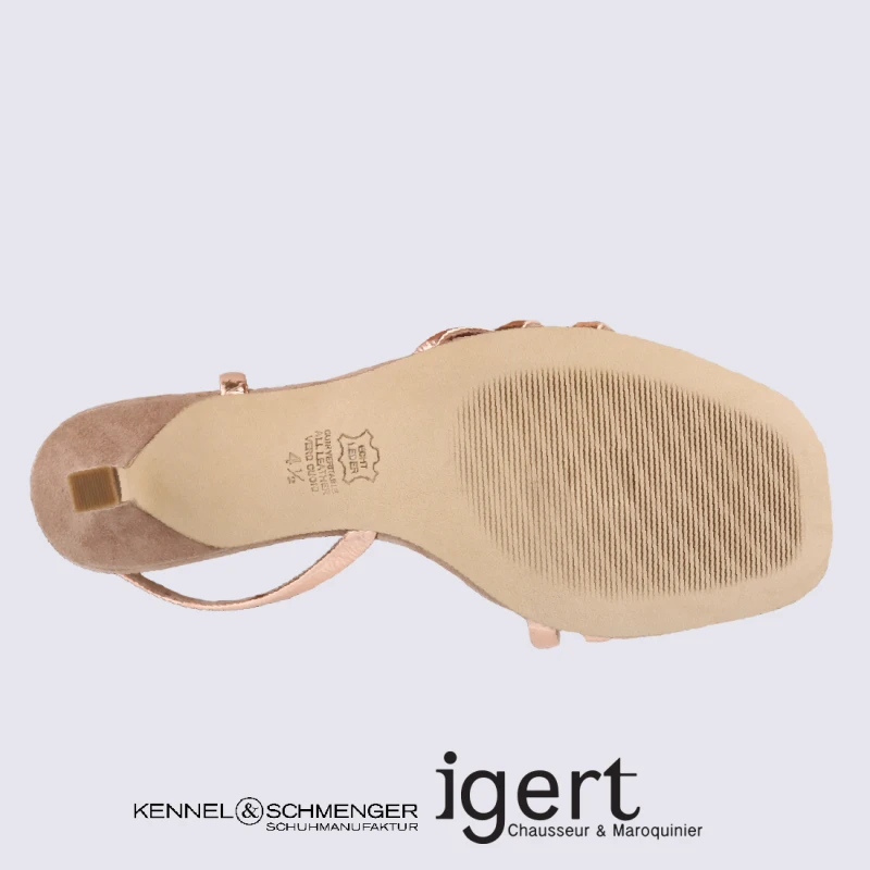 Sandales K&S, Sandales à Talons Femme En Cuir D'agneau Rose Métallisé – Image 4