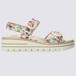 Sandales Mobils, Sandales à Talons Compensés Femme En Cuir Multicolore