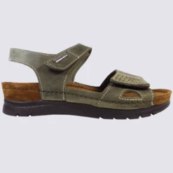 Sandales Rohde, Sandales Ă Brides Velcro Femme En Cuir Nubuck Vert