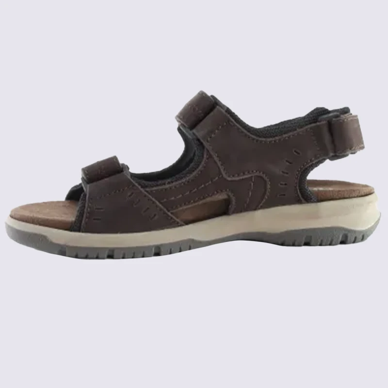 Sandales Rohde, Sandales Confort Sport Homme En Nubuck Espresso – Image 4