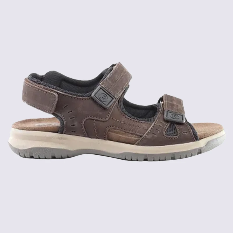 Sandales Rohde, Sandales Confort Sport Homme En Nubuck Espresso