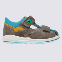 Sandales Superfit, Sandales Colorées Boomerang Garçon En Cuir Gris/turquoise