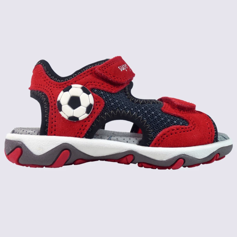 Sandales Superfit, Sandales Sportives Enfants En Velours Rouge Gris – Image 2