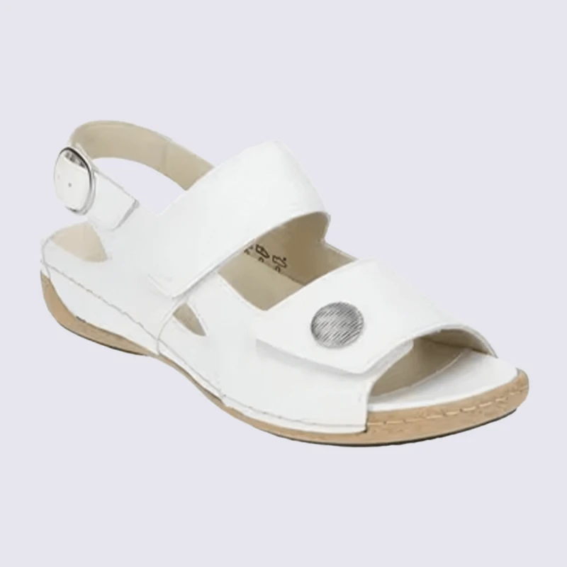 Sandales Waldlaufer, Sandales à Talons Chic Femme En Cuir Blanc – Image 2