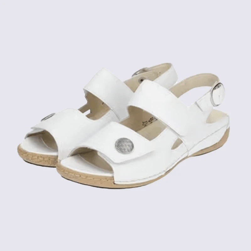 Sandales Waldlaufer, Sandales à Talons Chic Femme En Cuir Blanc – Image 5