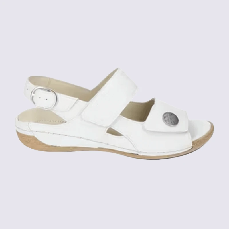 Sandales Waldlaufer, Sandales Ă Talons Chic Femme En Cuir Blanc