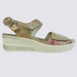 Sandales Waldlaufer, Sandales Confortables Femme En Cuir Rose