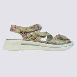 Sandales Waldlaufer, Sandales Grande Largeur Femme En Cuir Rose