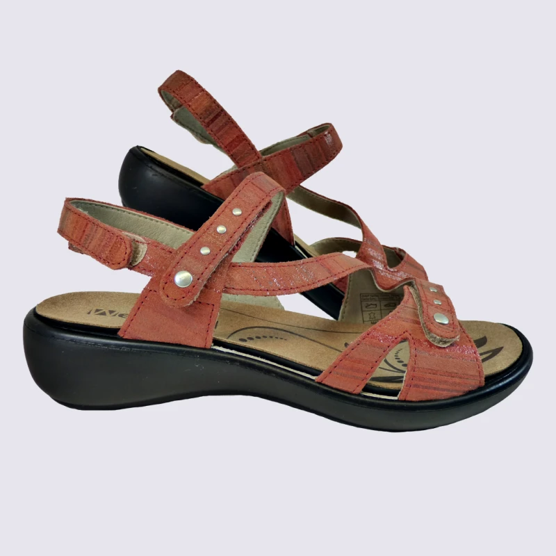 Sandales Westland By Josef Seibel, Sandales à Velcros Femme En Cuir Corail – Image 2