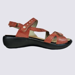 Sandales Westland By Josef Seibel, Sandales à Velcros Femme En Cuir Corail