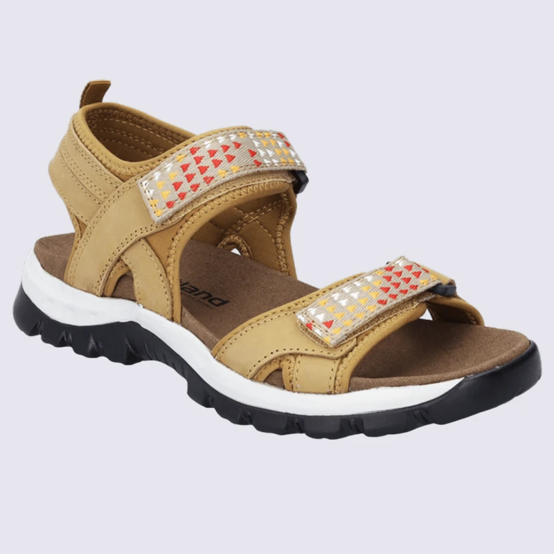 Sandales Westland By Josef Seibel, Sandales Confortables Femme En Cuir Et Textile Beige – Image 2