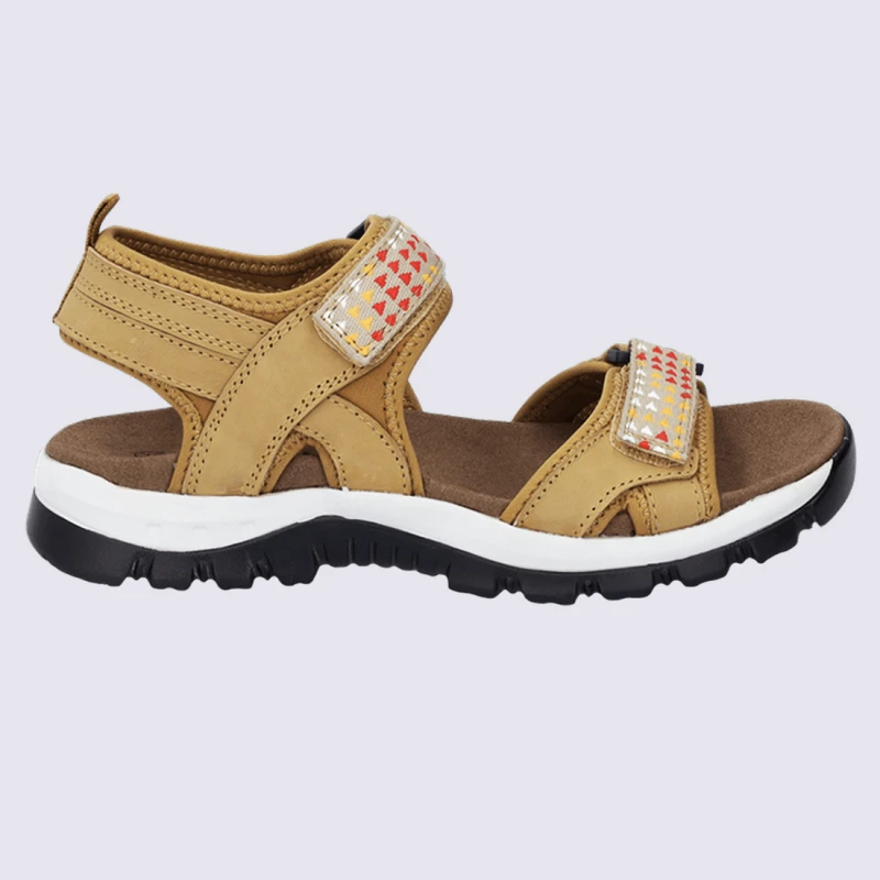 Sandales Westland By Josef Seibel, Sandales Confortables Femme En Cuir Et Textile Beige