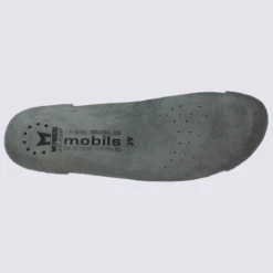 Semelle Amovible Femme Mephisto Grise En Cuir Mobils à Velcros